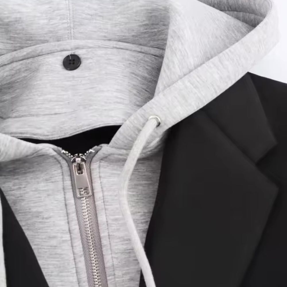 Zara Hooded Combination Coat with removable hood - Picture 3 of 11